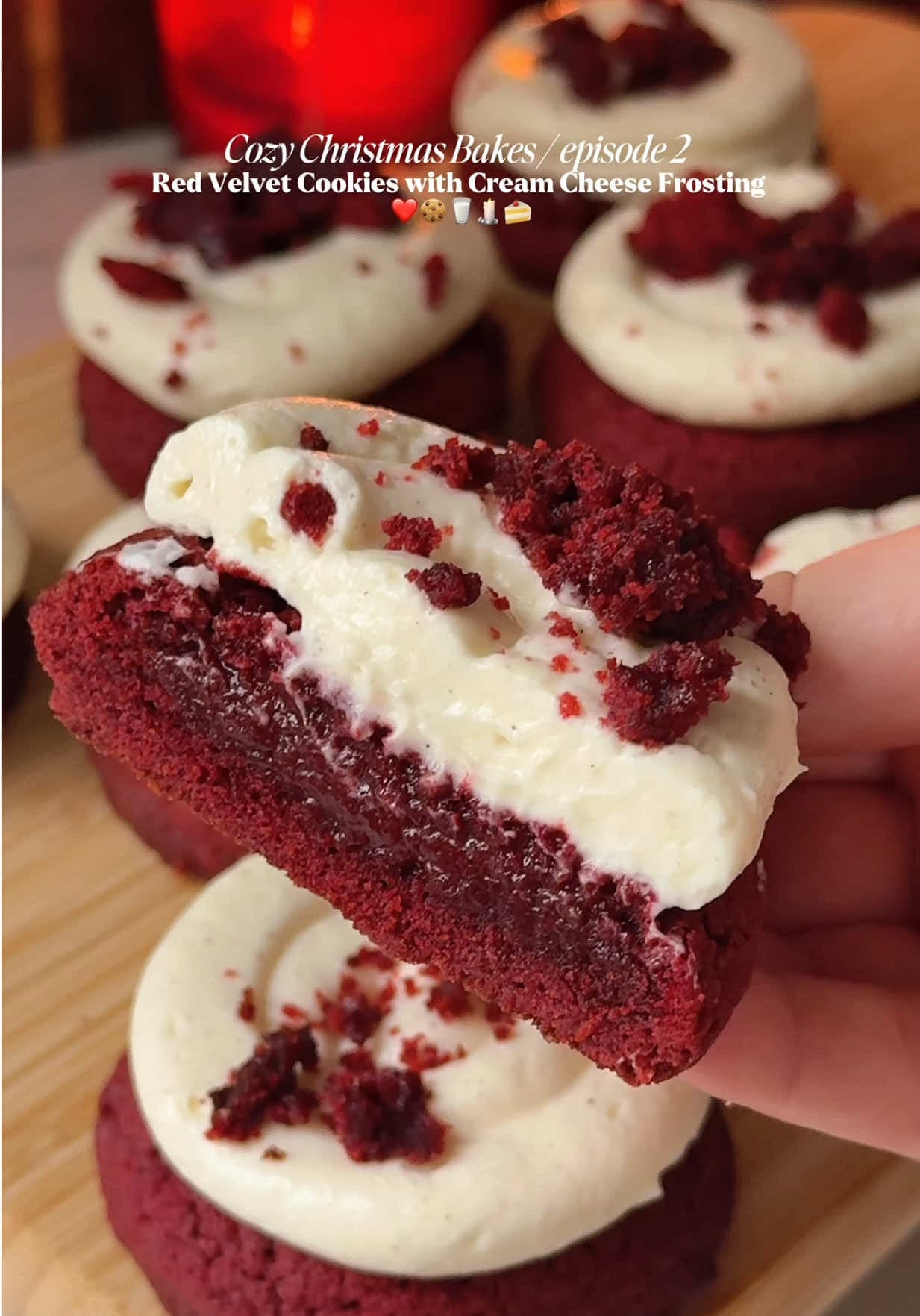 Red Velvet Cookies with Cream Cheese Frosting