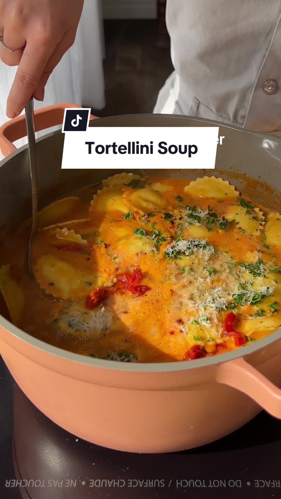 Soupe crémeuse aux tortellinis