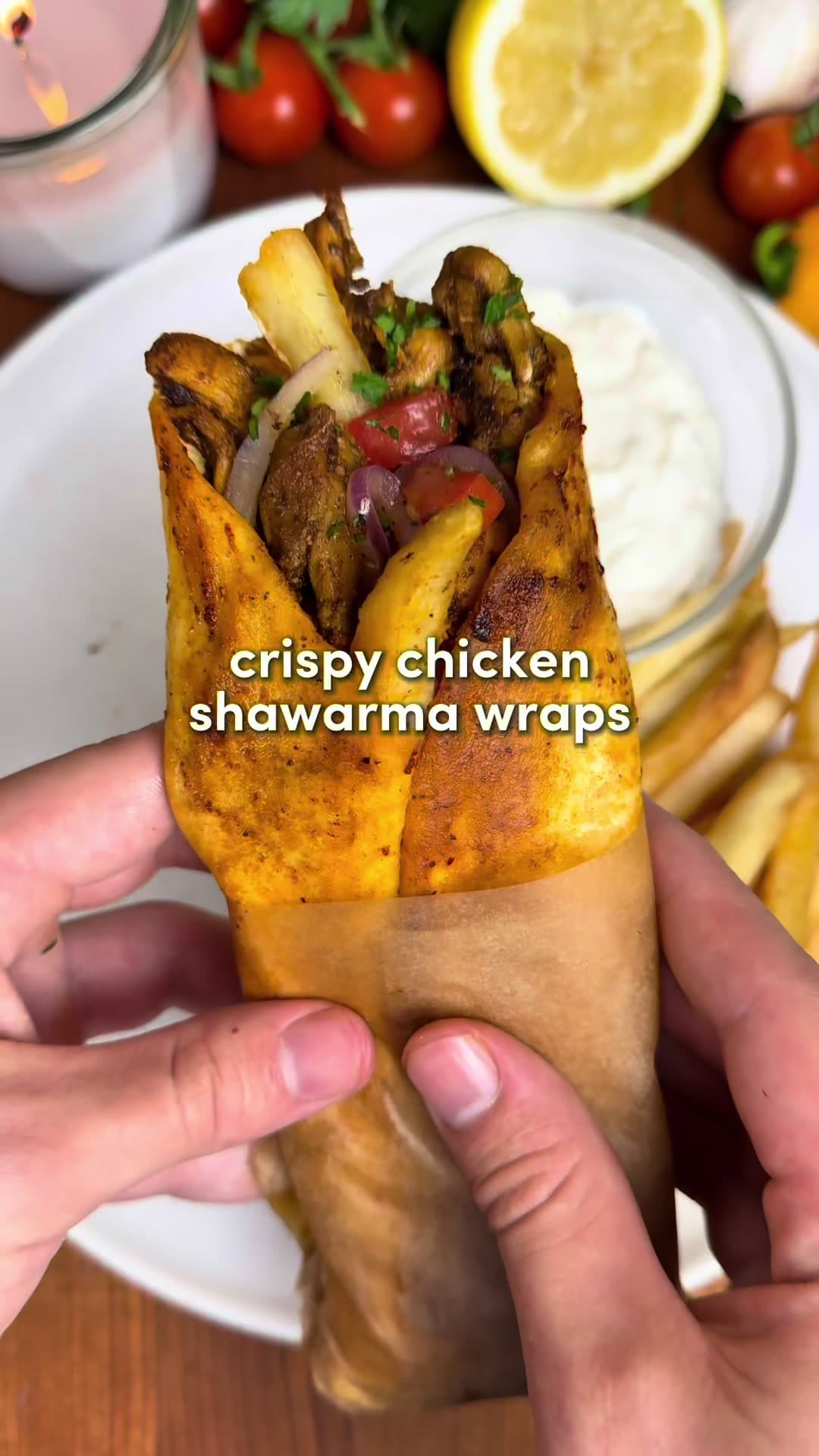 Crispy Chicken Shawarma Wraps