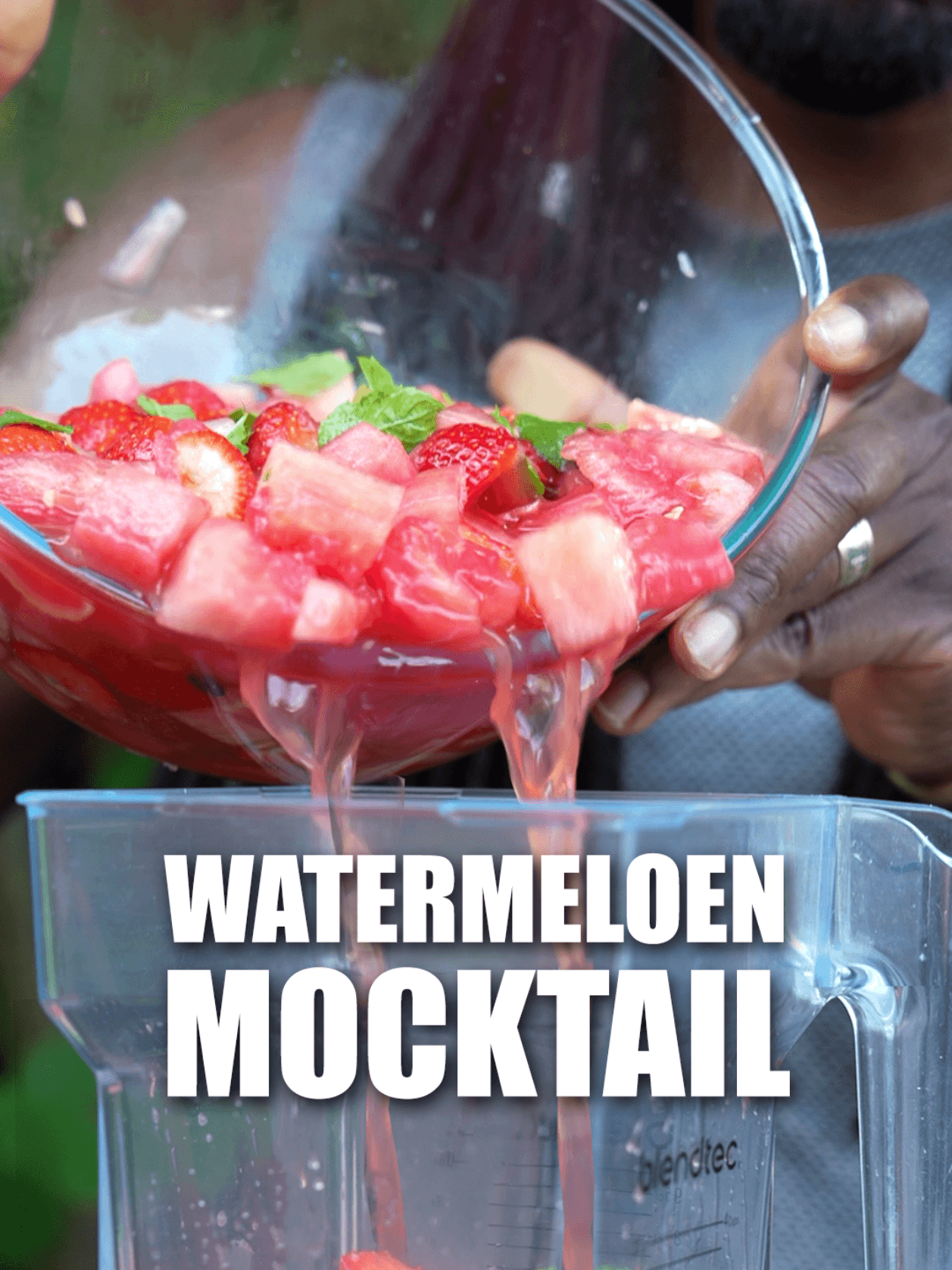 Watermeloen-aardbei mocktail