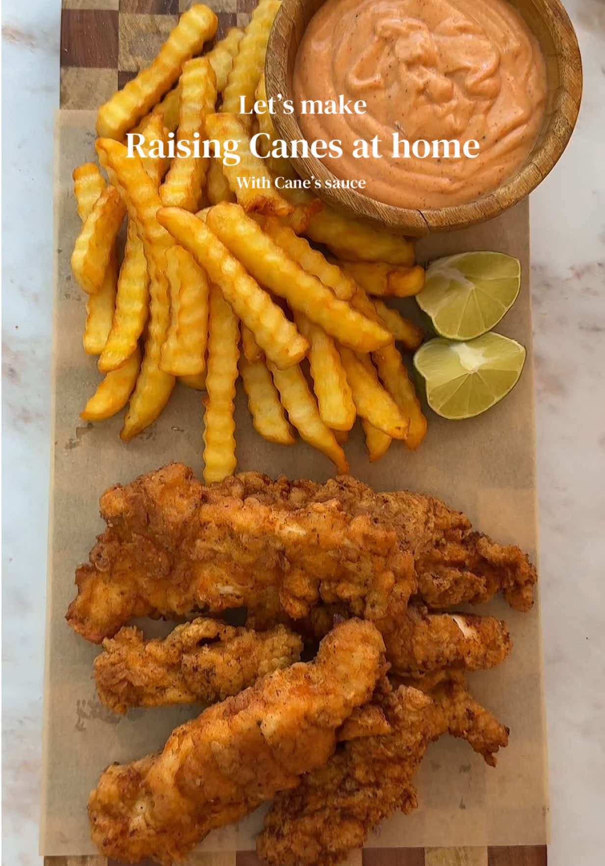 Raising Cane’s Chicken Tenders met Cane’s Sauce