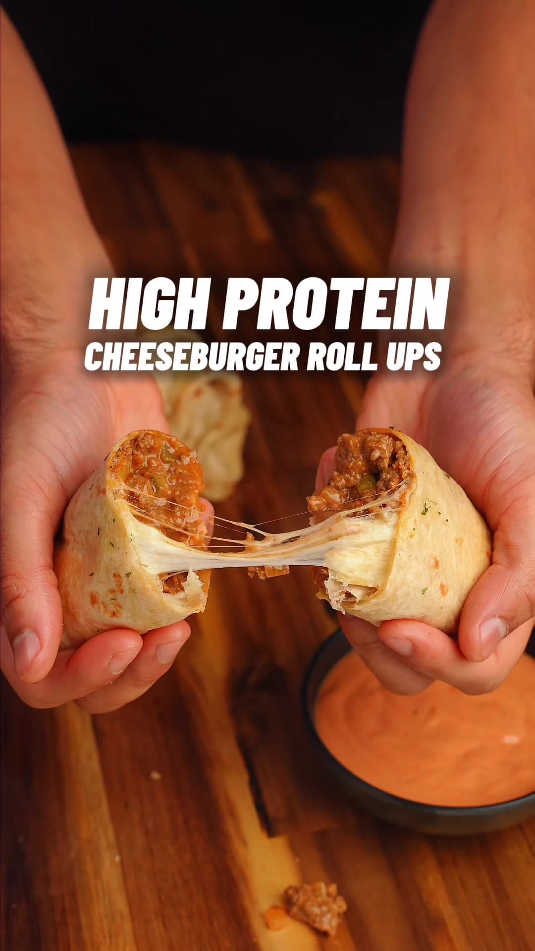 High Protein Cheeseburger Roll ups