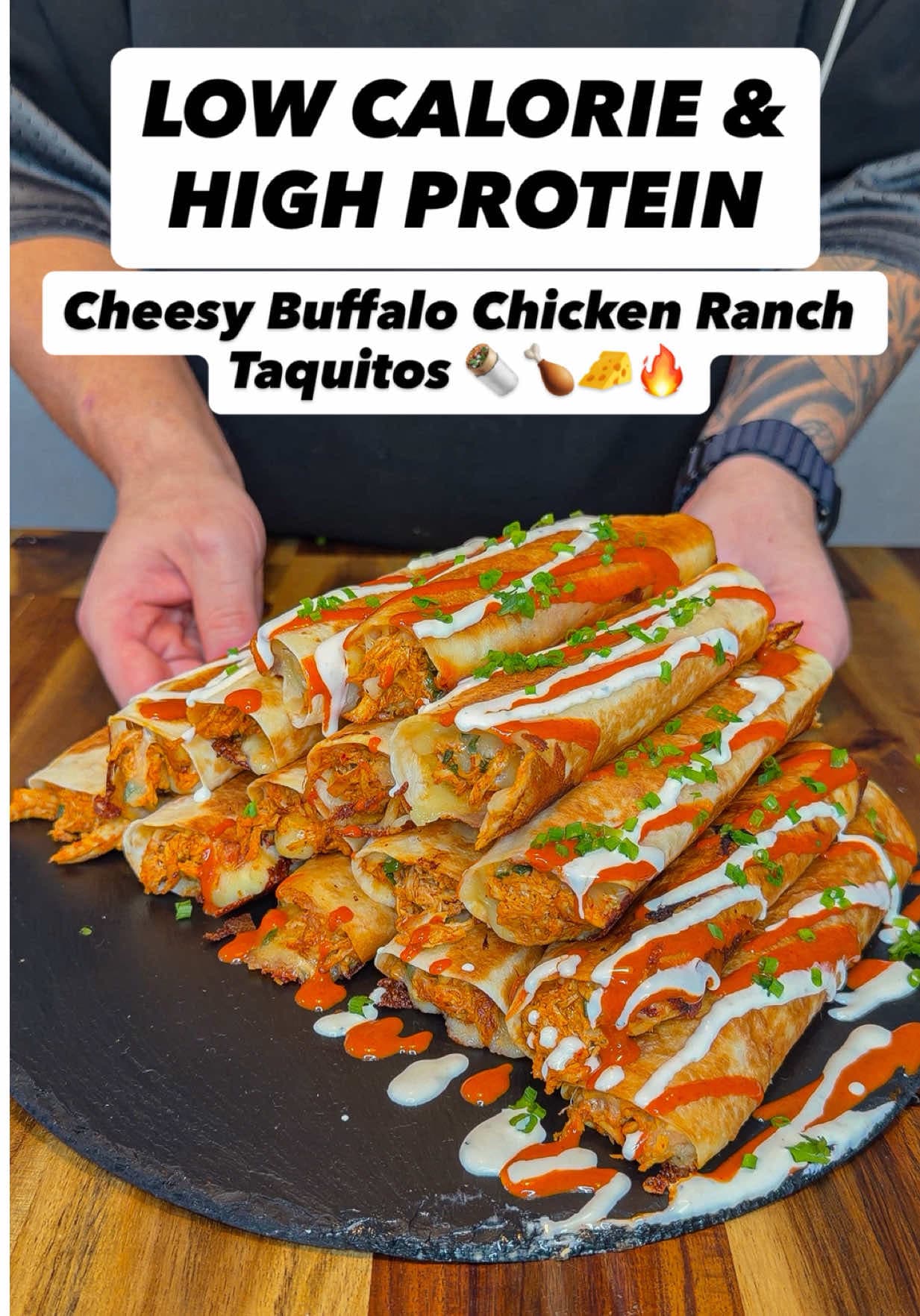 Cheesy Buffalo Chicken Ranch Taquitos