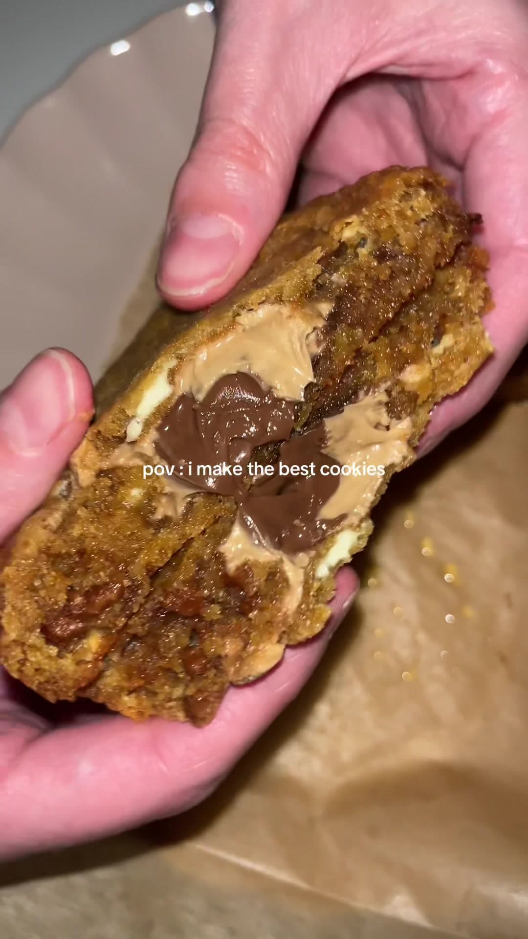 Nutella Stuffed Chocolate Chip Cookies