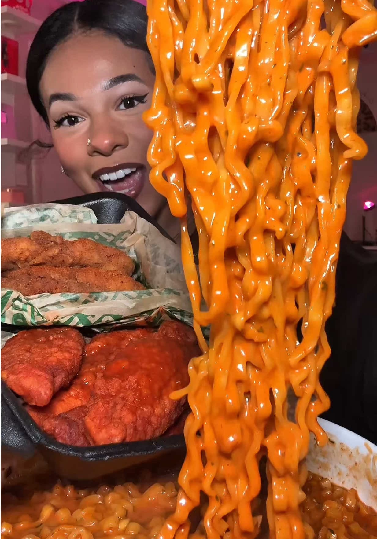 Messy Buldak Mukbang