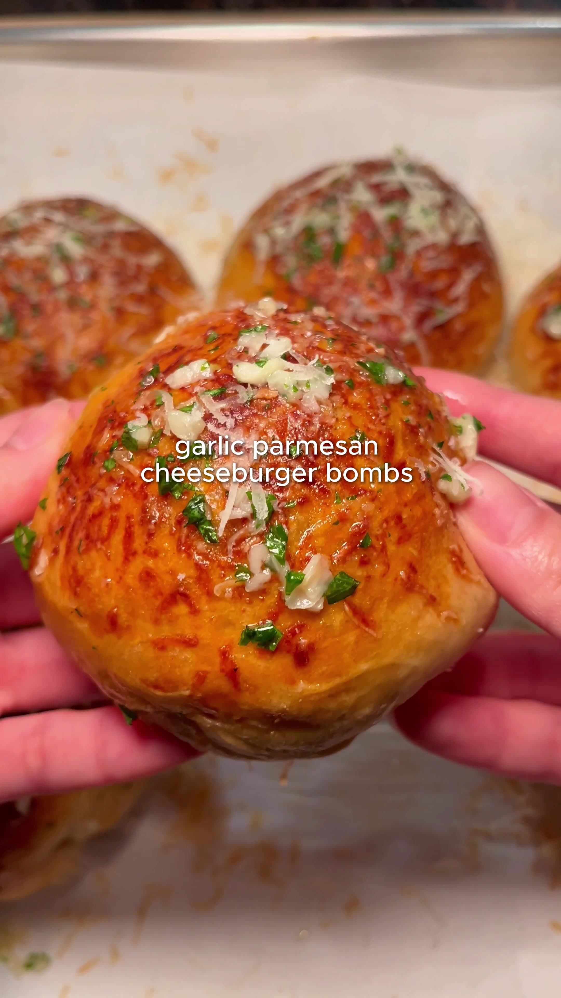Garlic Parmesan Cheeseburger Bombs