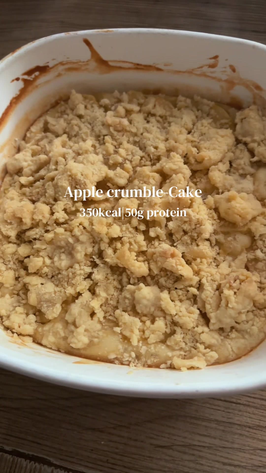 Crumble aux pommes protéiné faible en calories