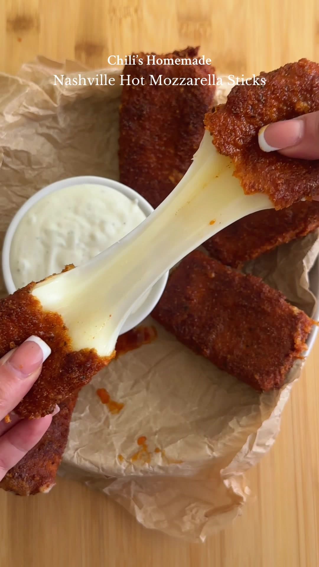 Palitos de mozzarella Nashville caseros