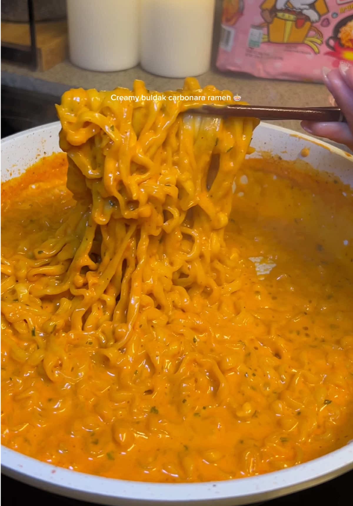 Creamy Buldak Carbonara Ramen
