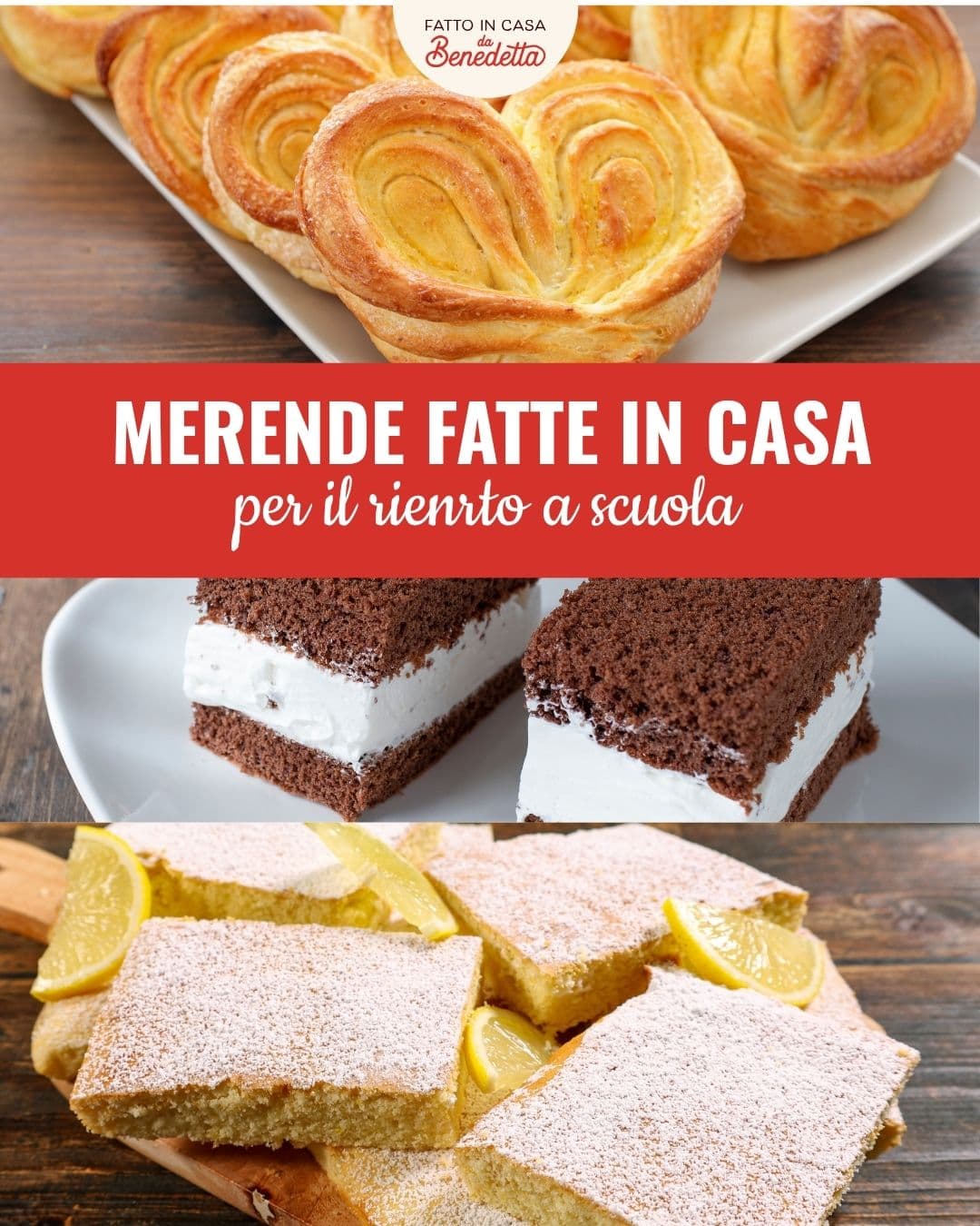 Cuor di brioche, tortine al latte e brownies al limone