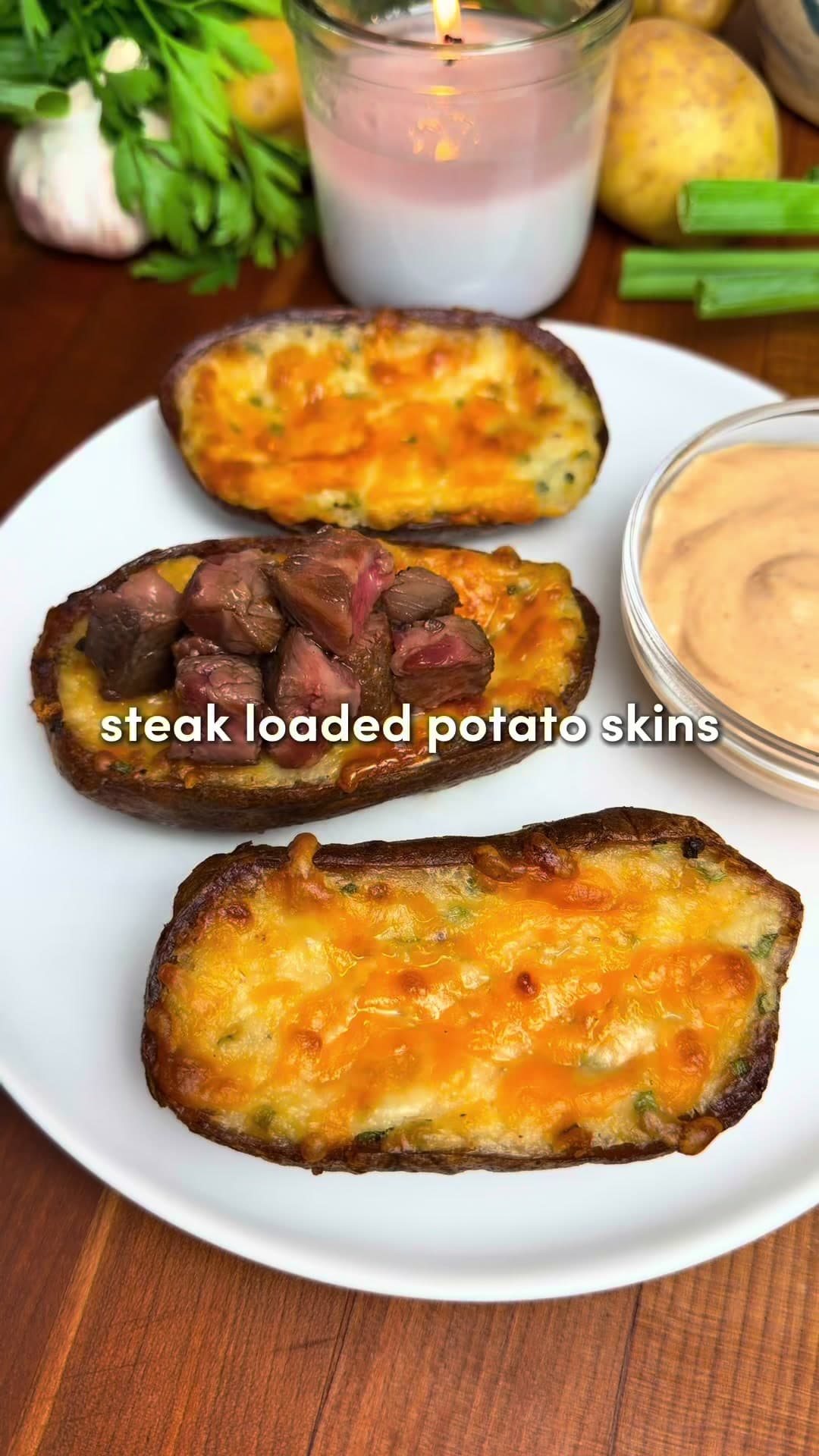 Steak Loaded Potato Skins
