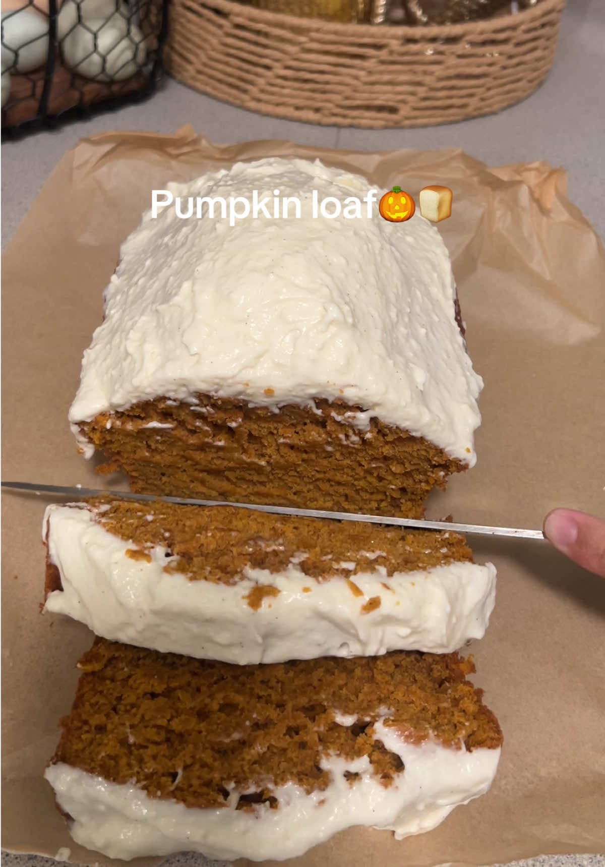 Pan de calabaza con glaseado de queso crema