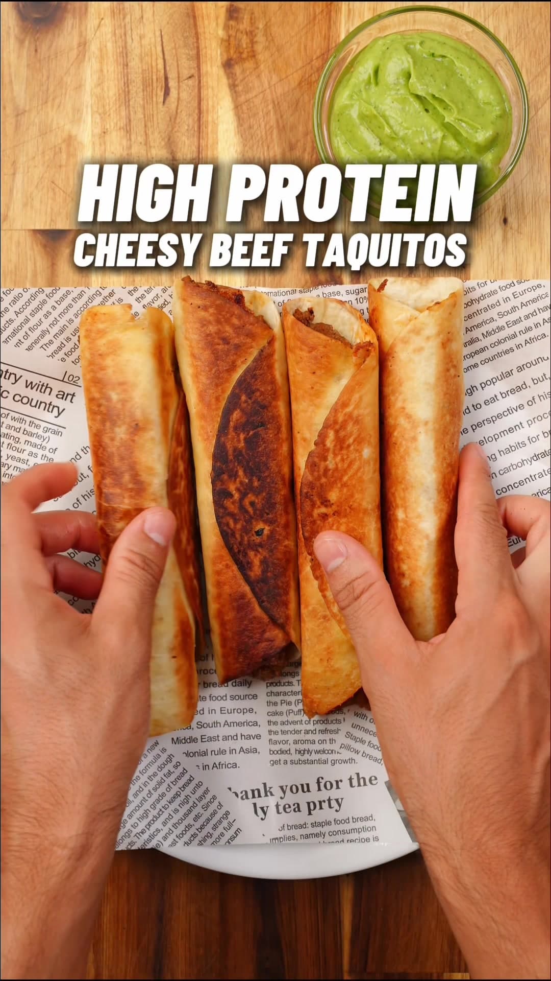 High Protein Crispy Beef Taquitos