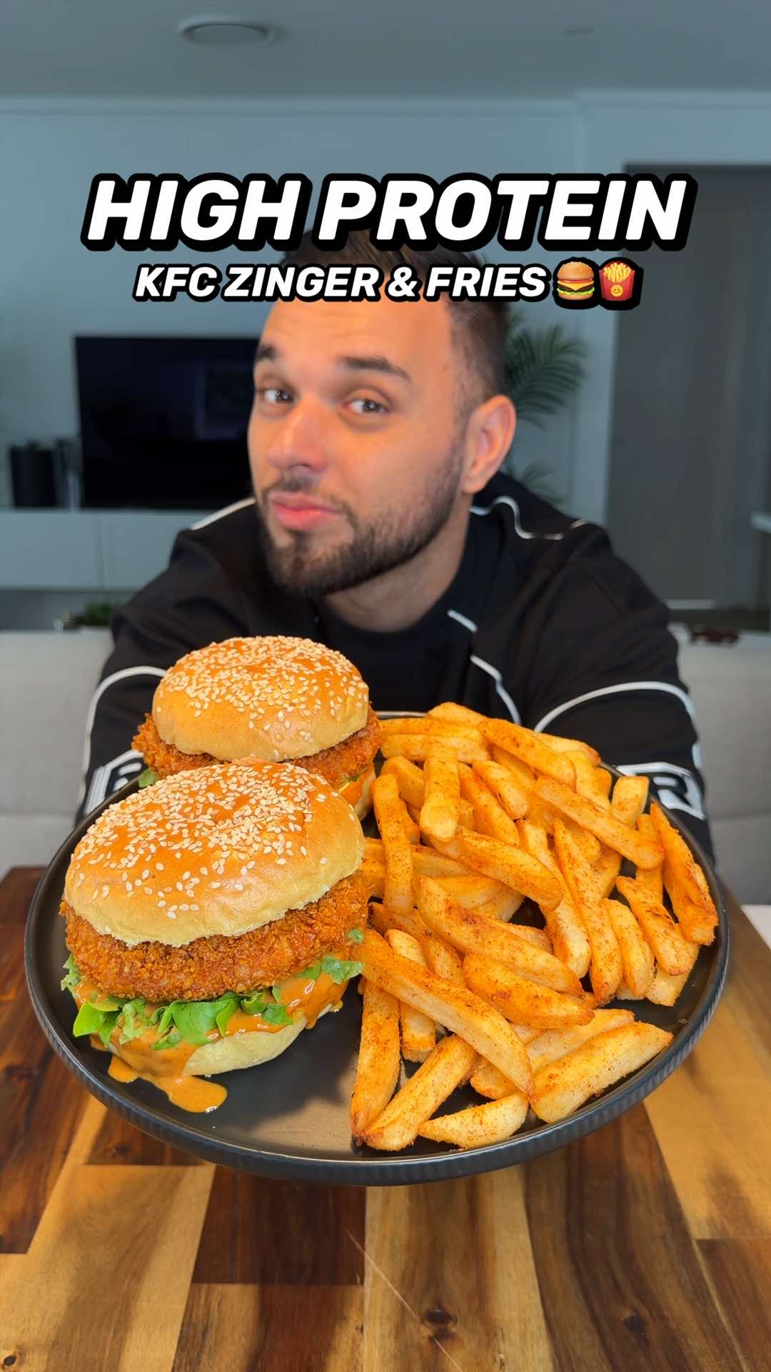 Easy & Healthy KFC Zinger Burger mit Pommes