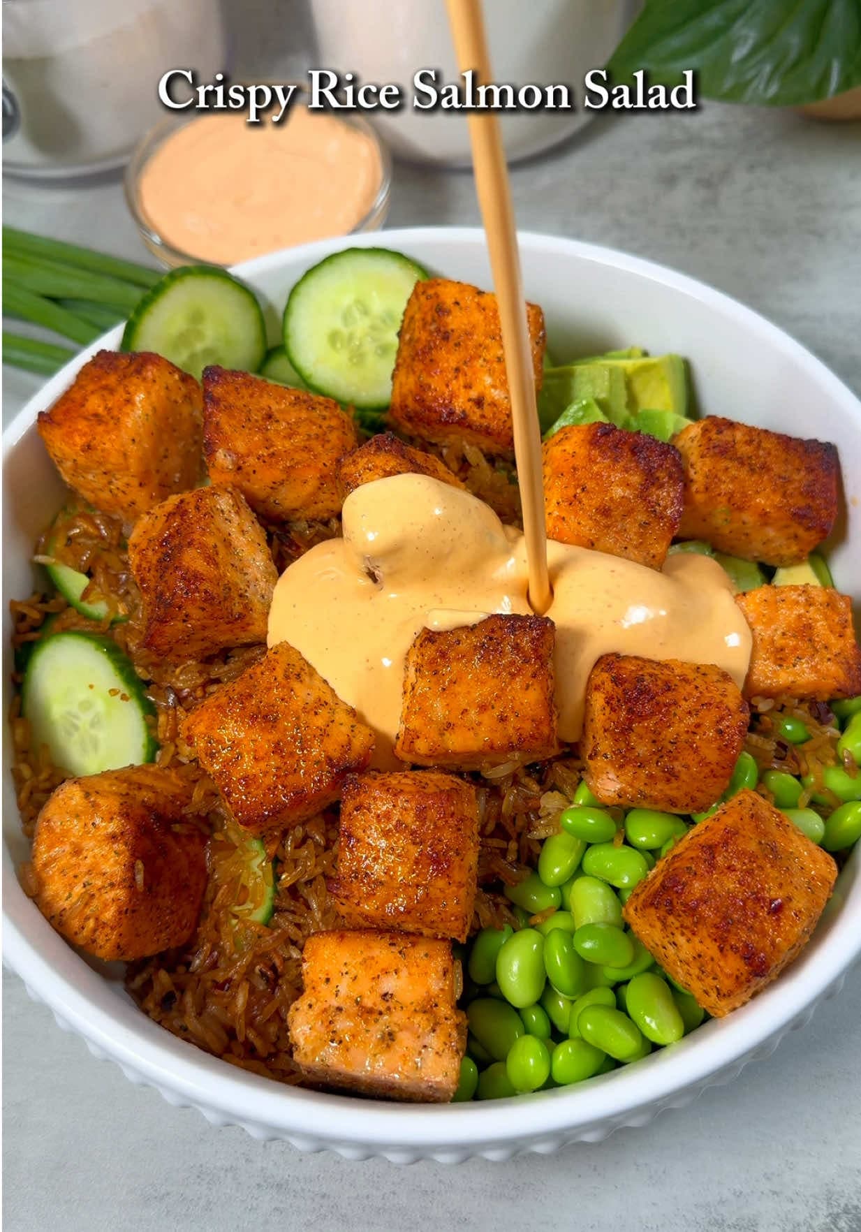 Crispy Rice Salmon Bowl