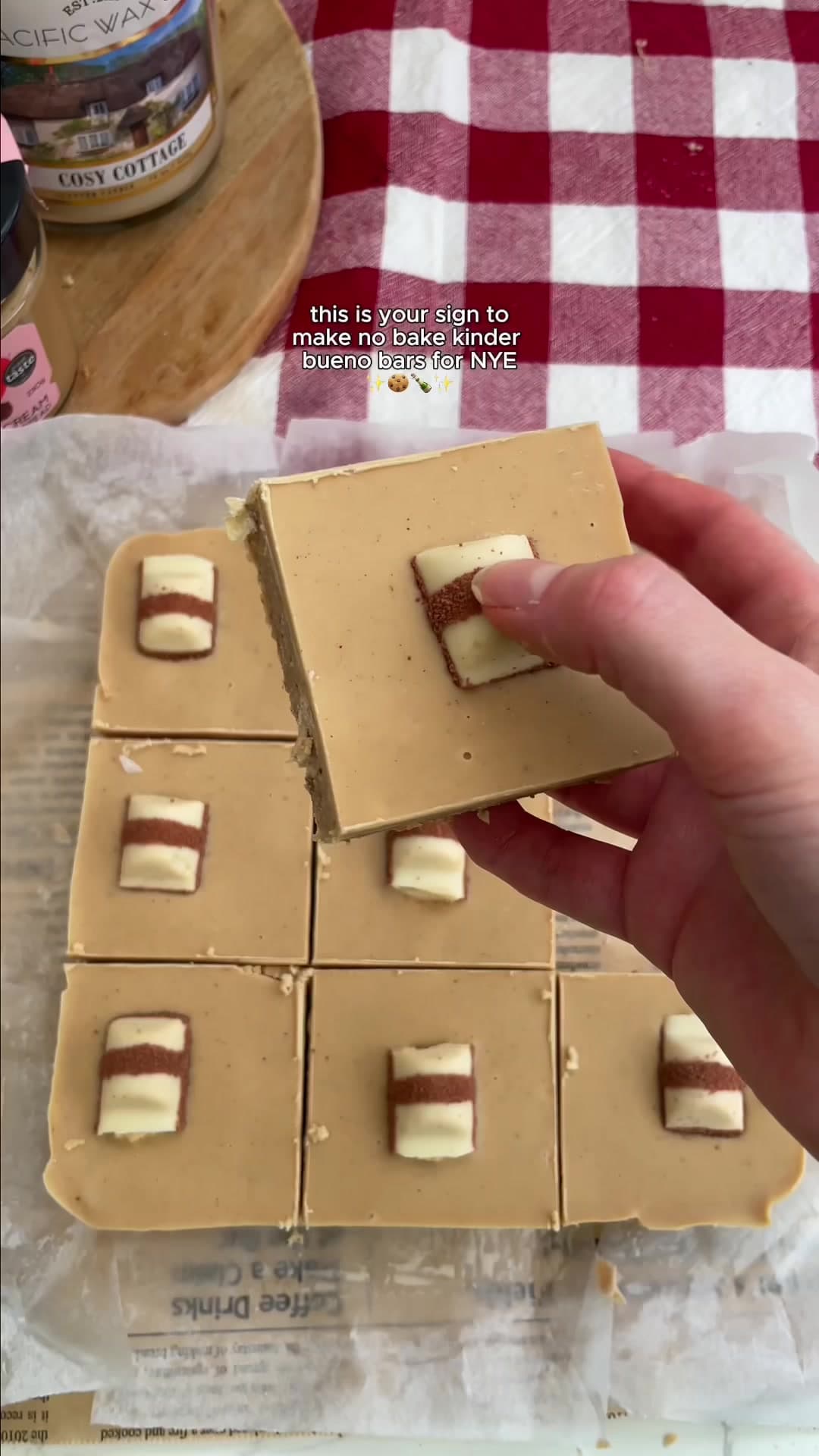 No-bake Kinder Bueno reepjes