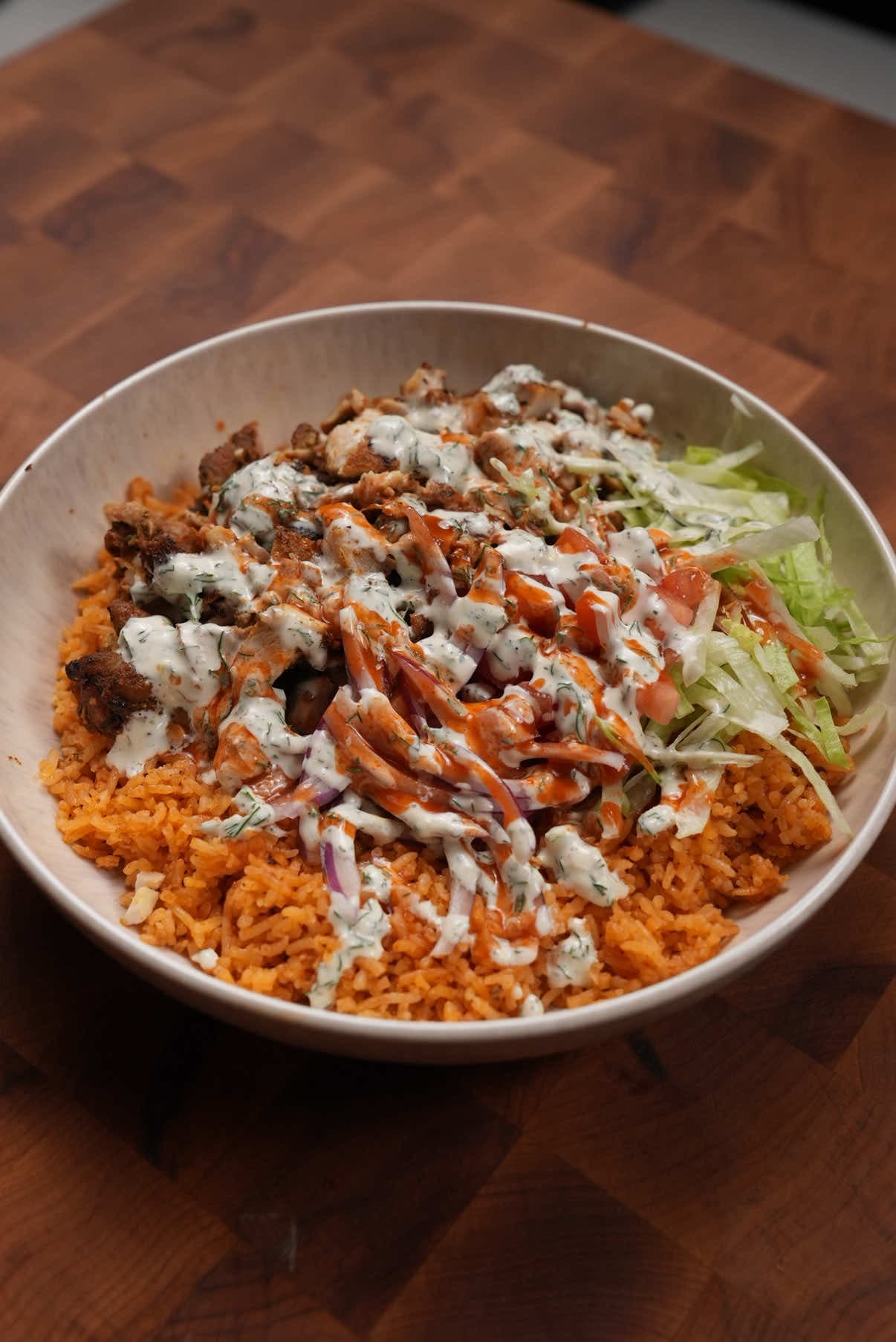 Halal cart chicken over rice