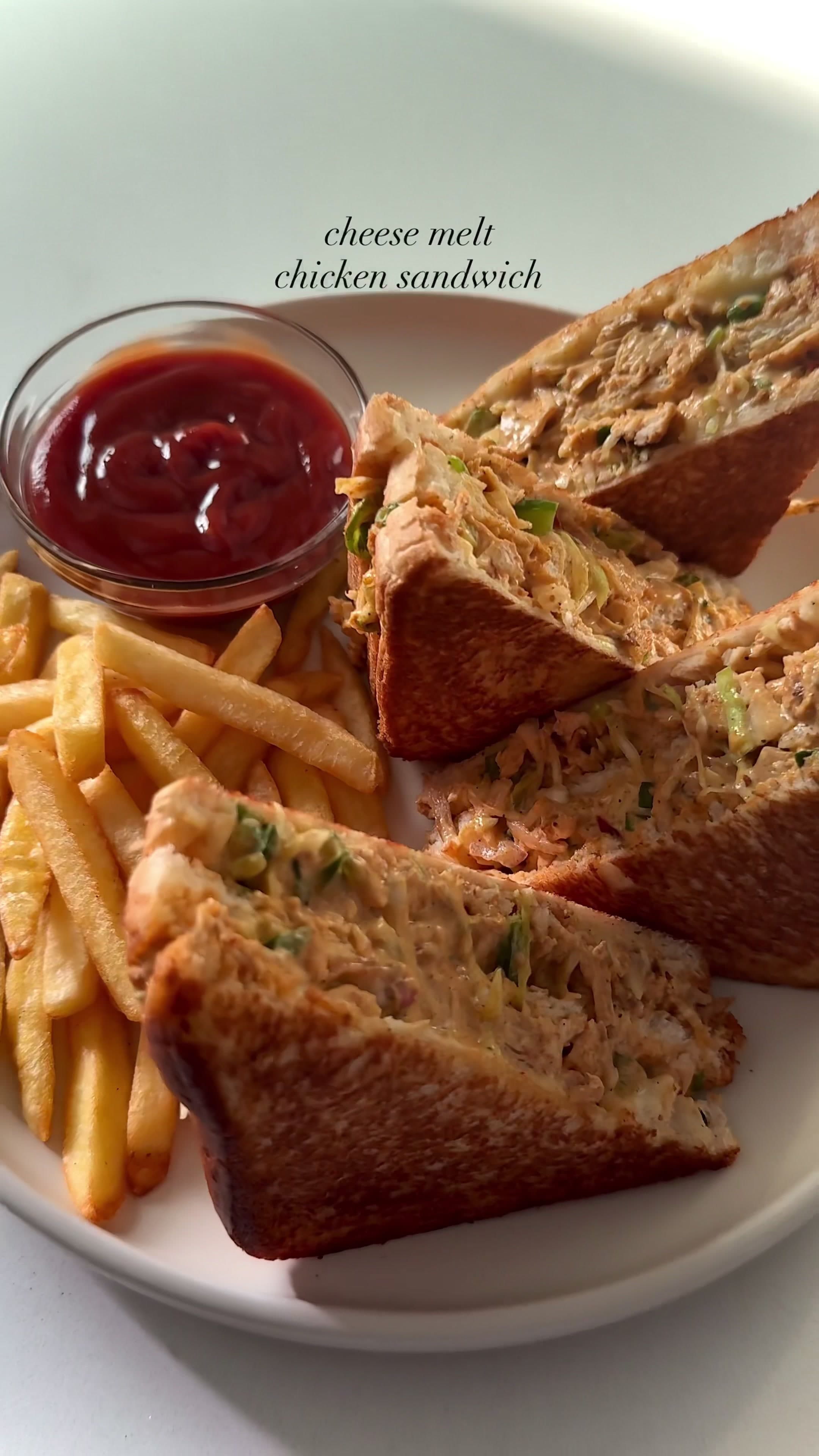 Ultra Cheesy Spicy Chicken Melt Sandwich