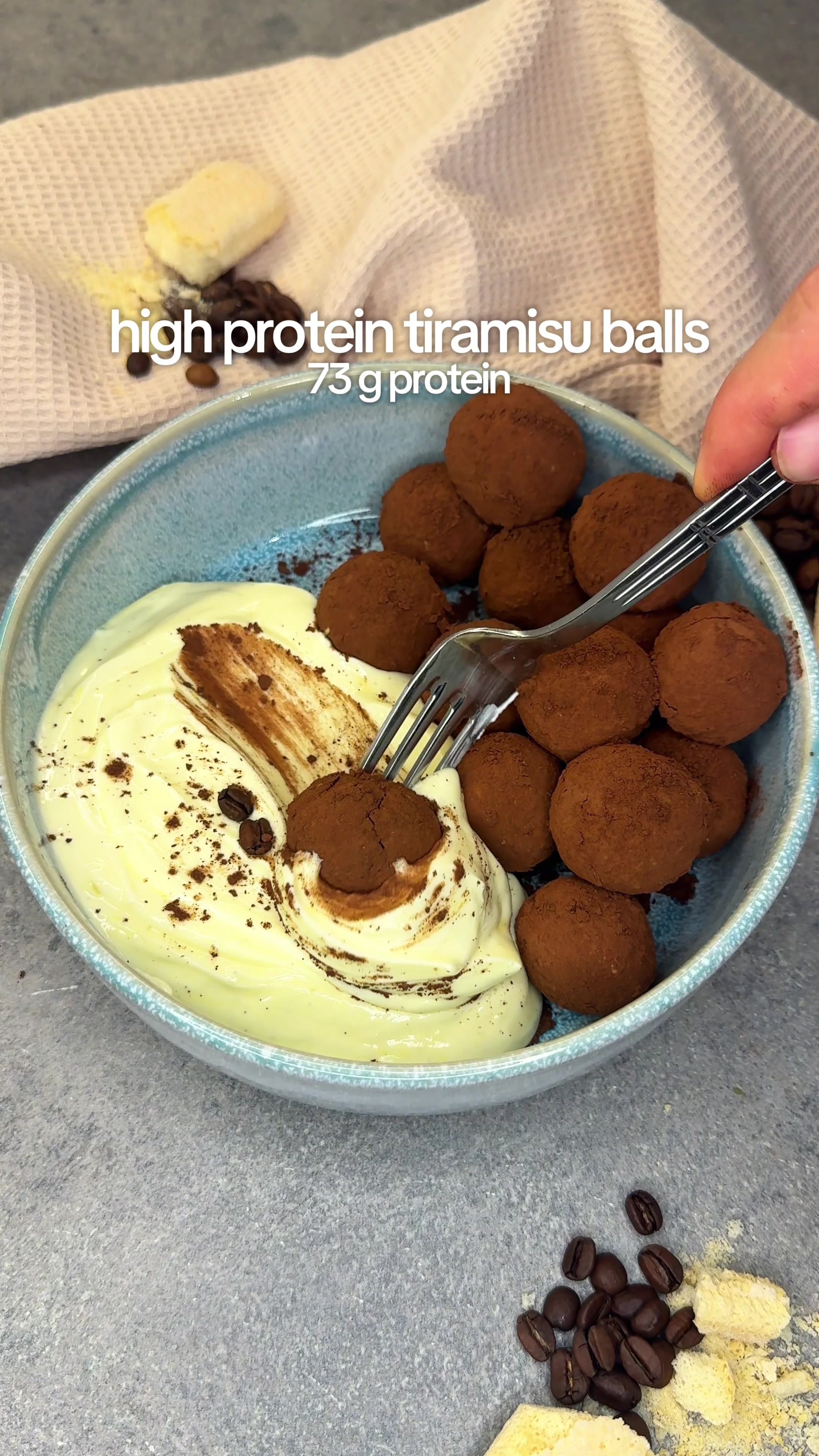 High Protein Tiramisu Balls