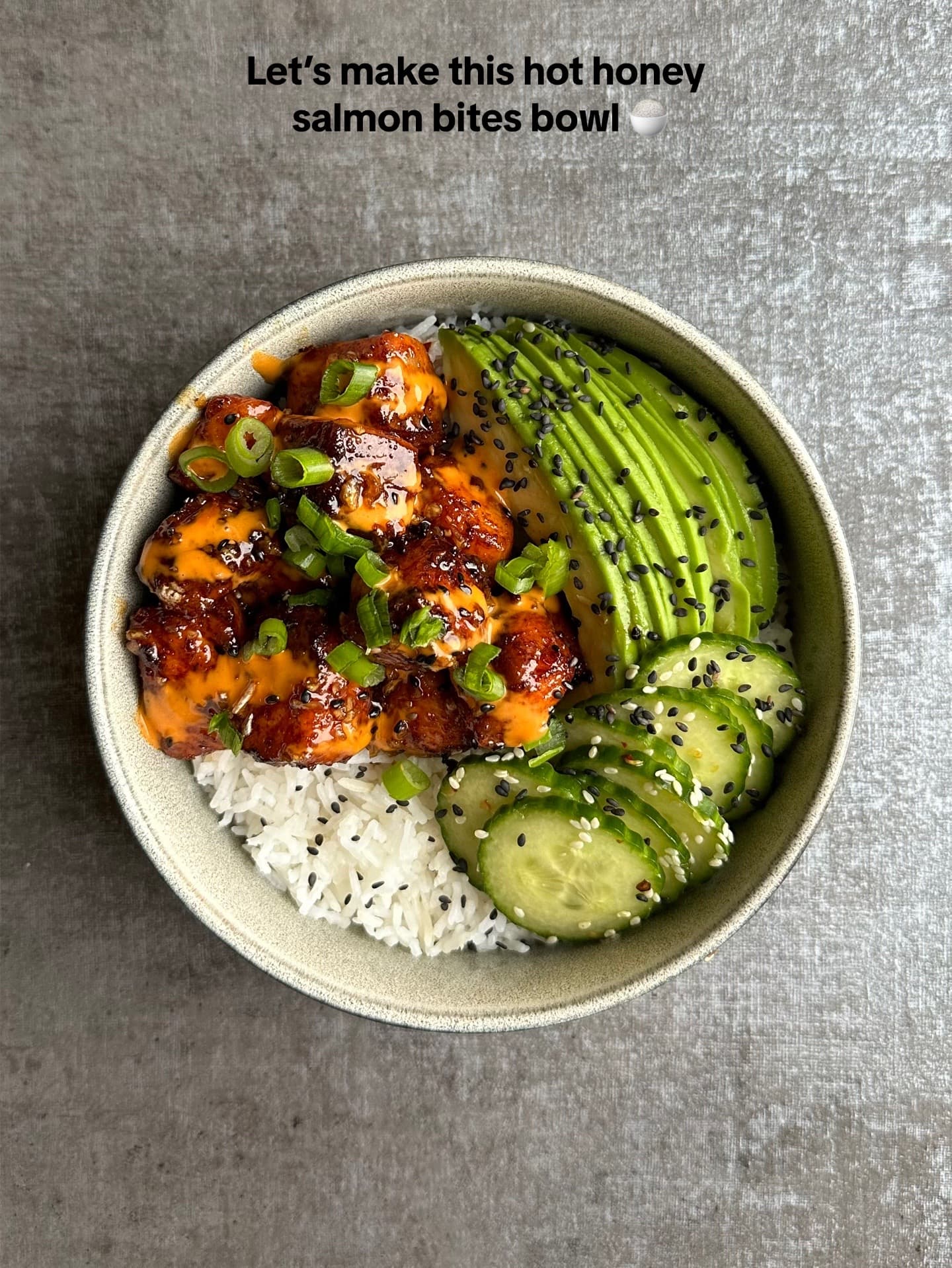 Hot Honey Salmon Bites Rice Bowl