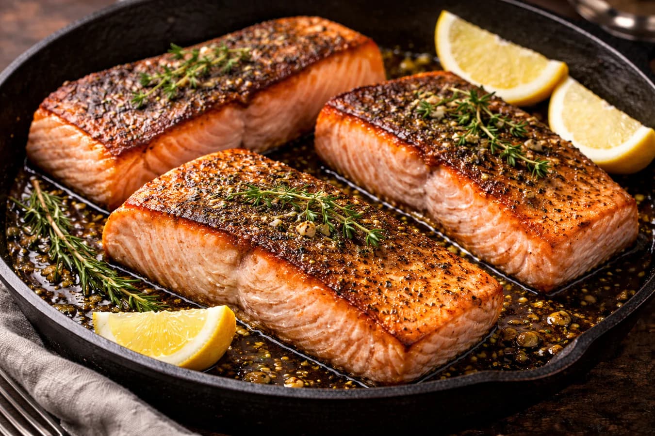 Crispy Skin King Salmon in Cast Iron