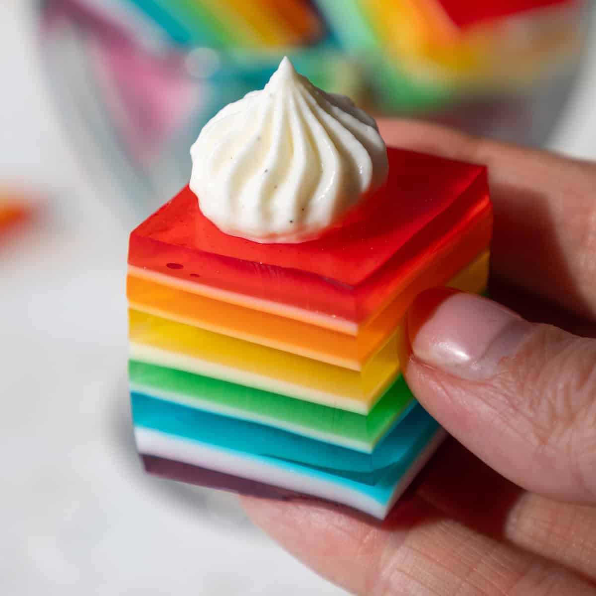 Rainbow Jello Cake