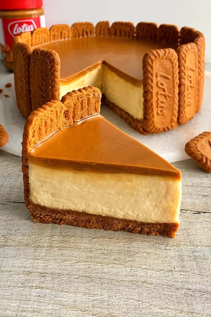 Salted Caramel Lotus Biscoff Cheesecake