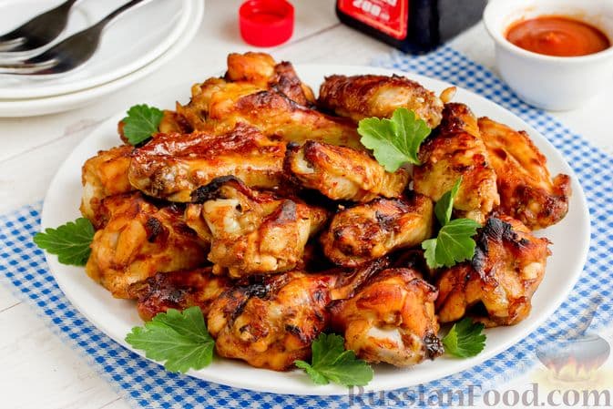 Chicken Wings in Tomato-Soy Marinade with Mustard (Oven-Baked)