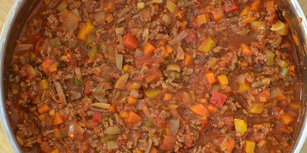 Healthy Bolognese Sauce with Vegetables