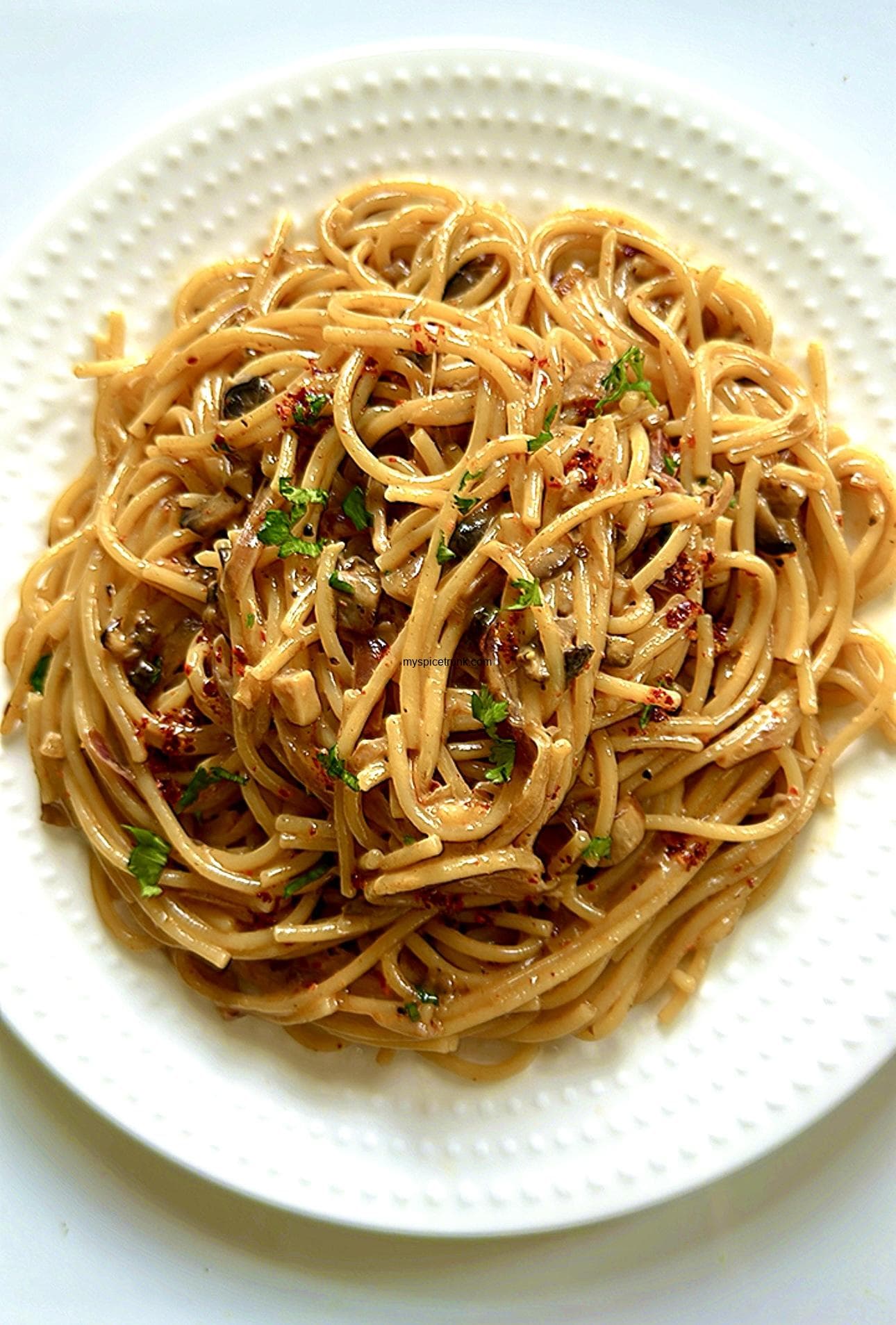 Caramelized Onion Mushroom Pasta