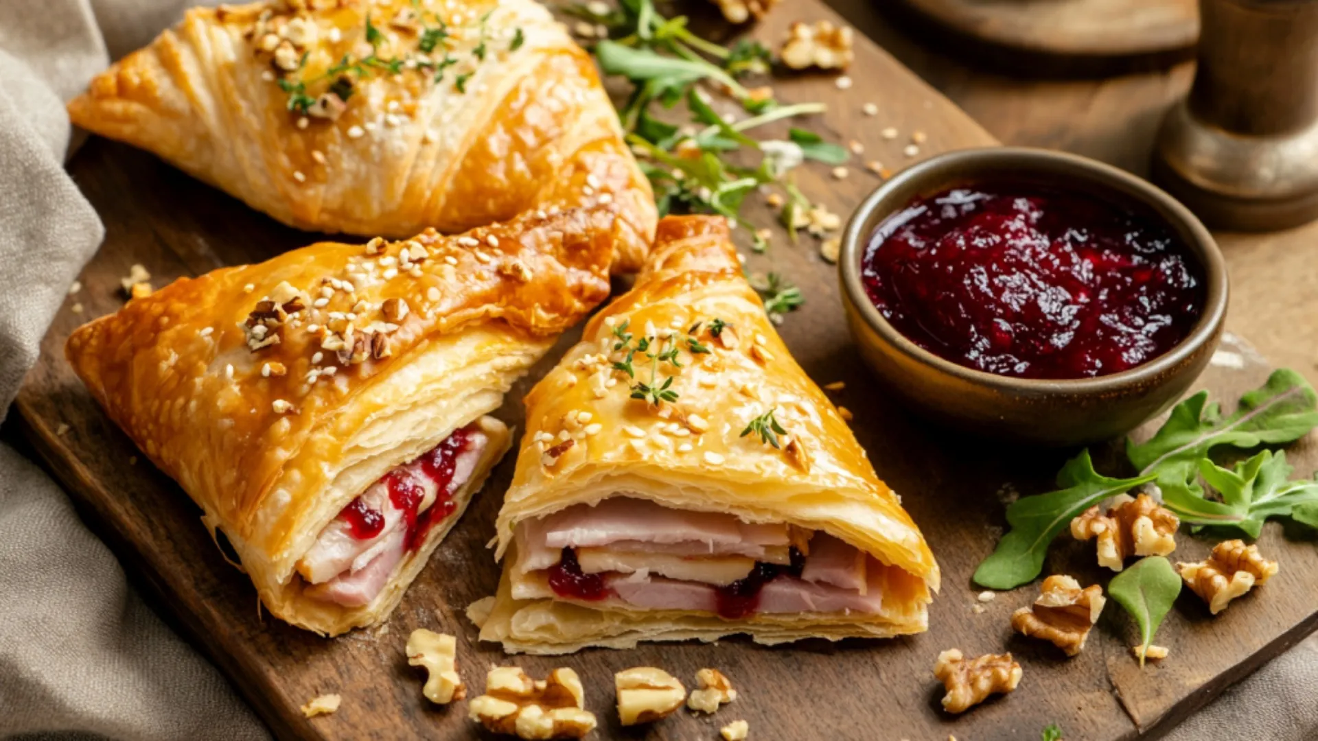 Schinken-Camembert-Blätterteigtaschen