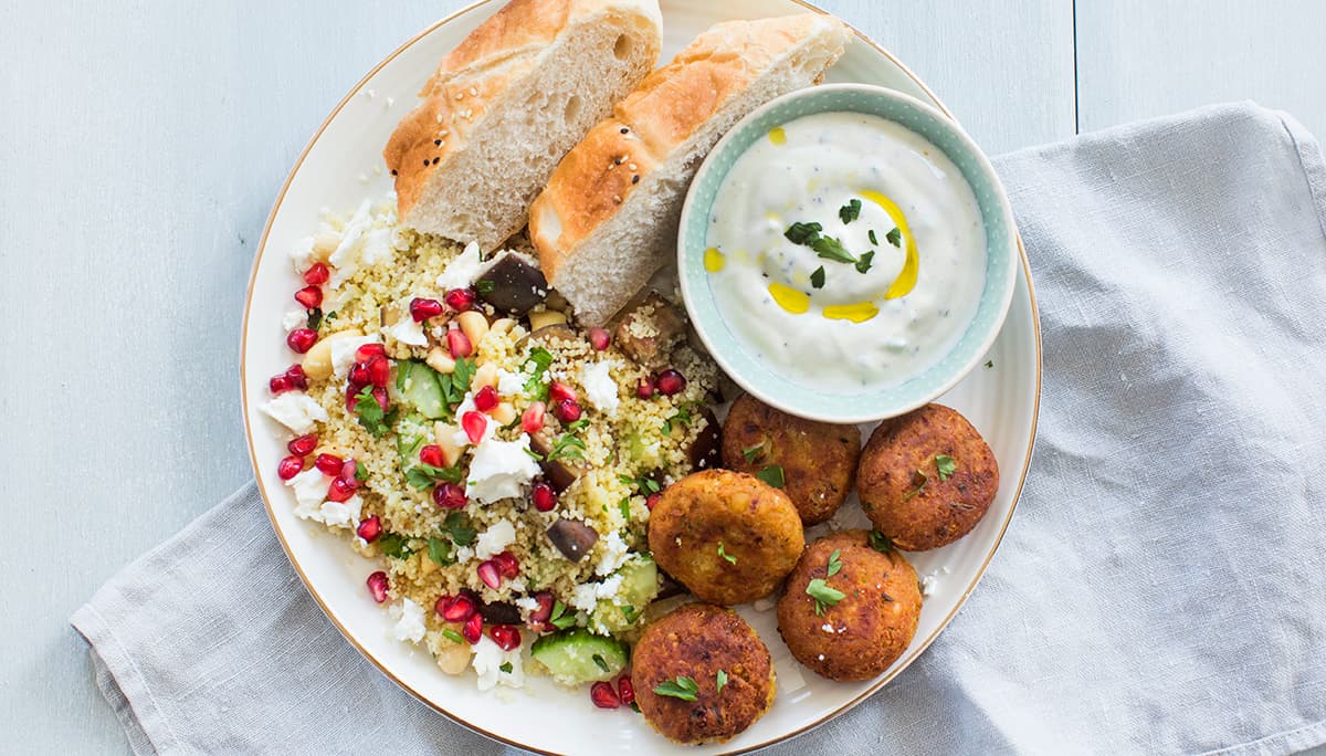 Falafel with Couscous Salad