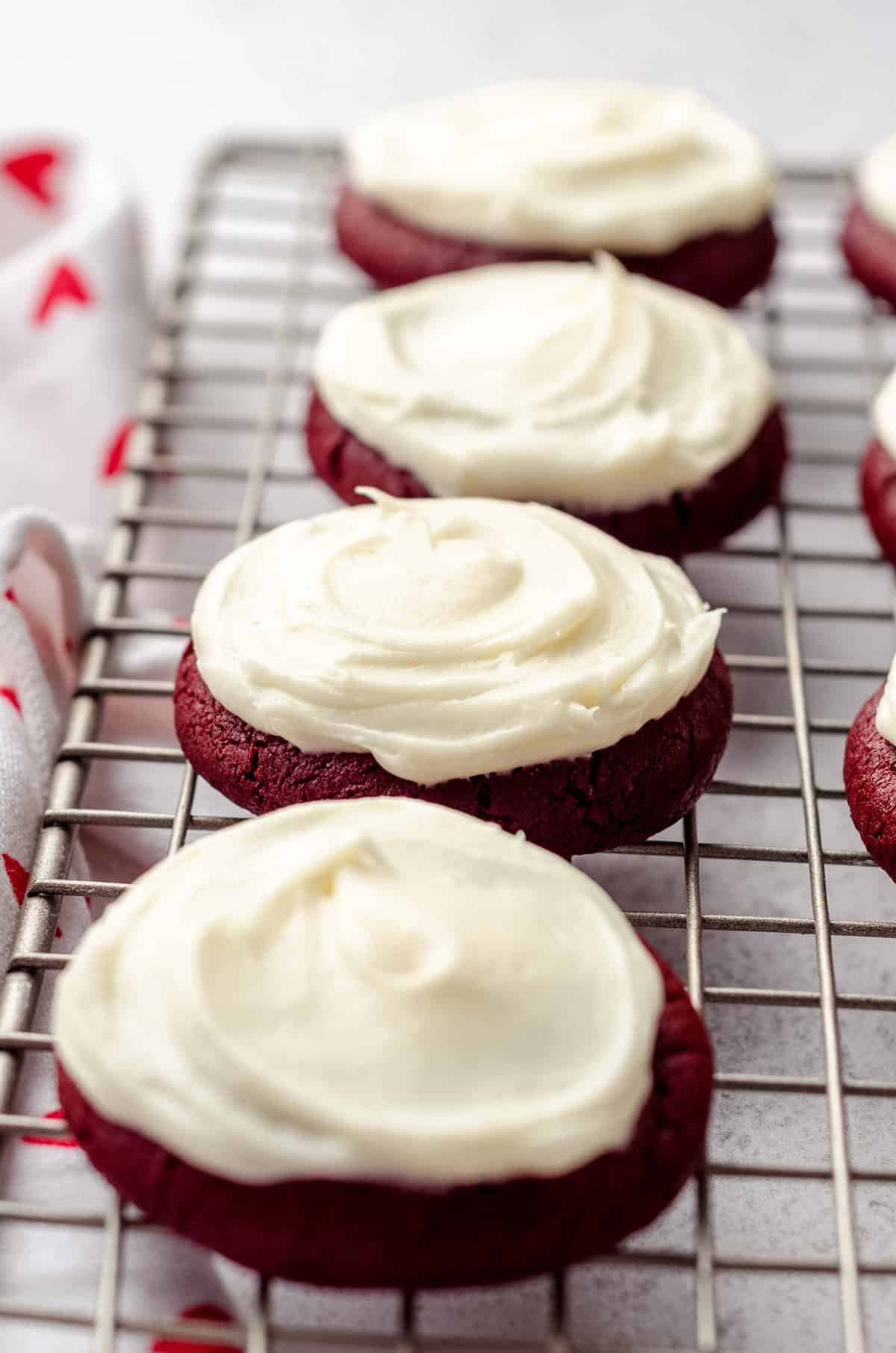Frosted Red Velvet Cookies